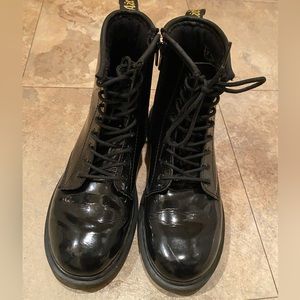 Youth Black Patent Leather Doc Martens